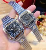 Copy Cartier Santos de Large Quartz Watch Gray Dial